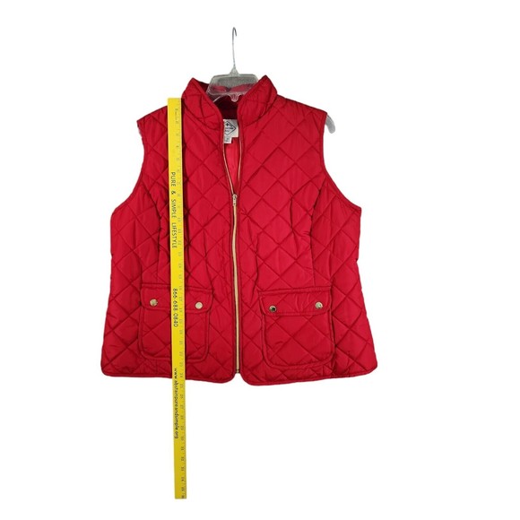 ST JOHNS BAY Women's Puffer Vest size OX Quilted Full Zip Red - Picture 4 of 9